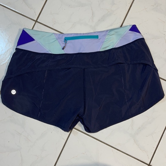 Lululemon Speed Short *purple w patterned band* - Picture 3 of 5